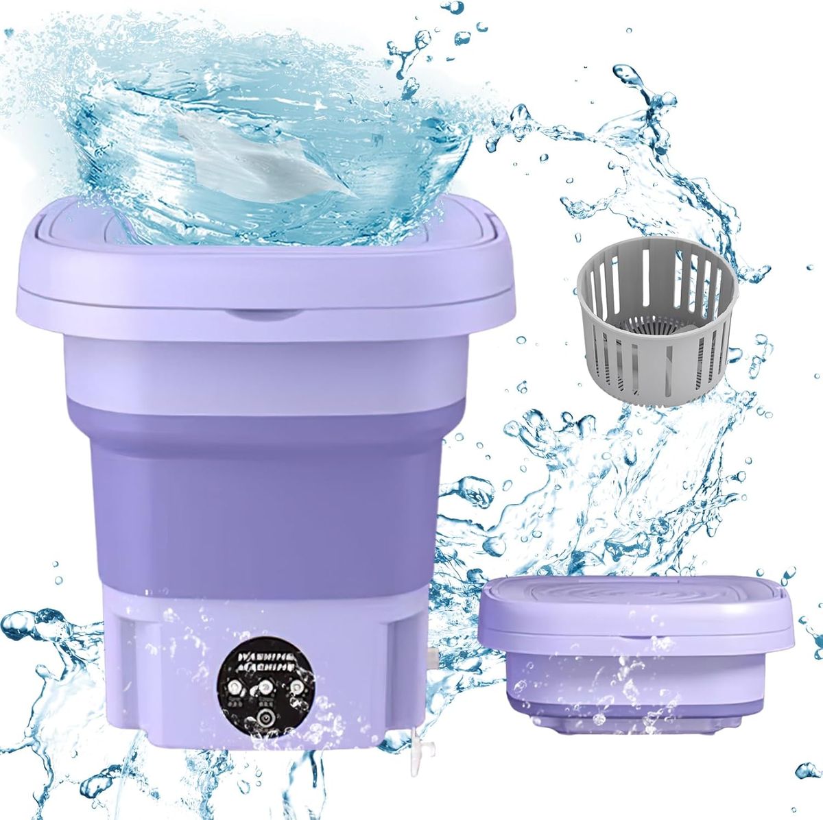 Mini Lavadora Plegable Ideal Para Viajes y Espacios Pequeños