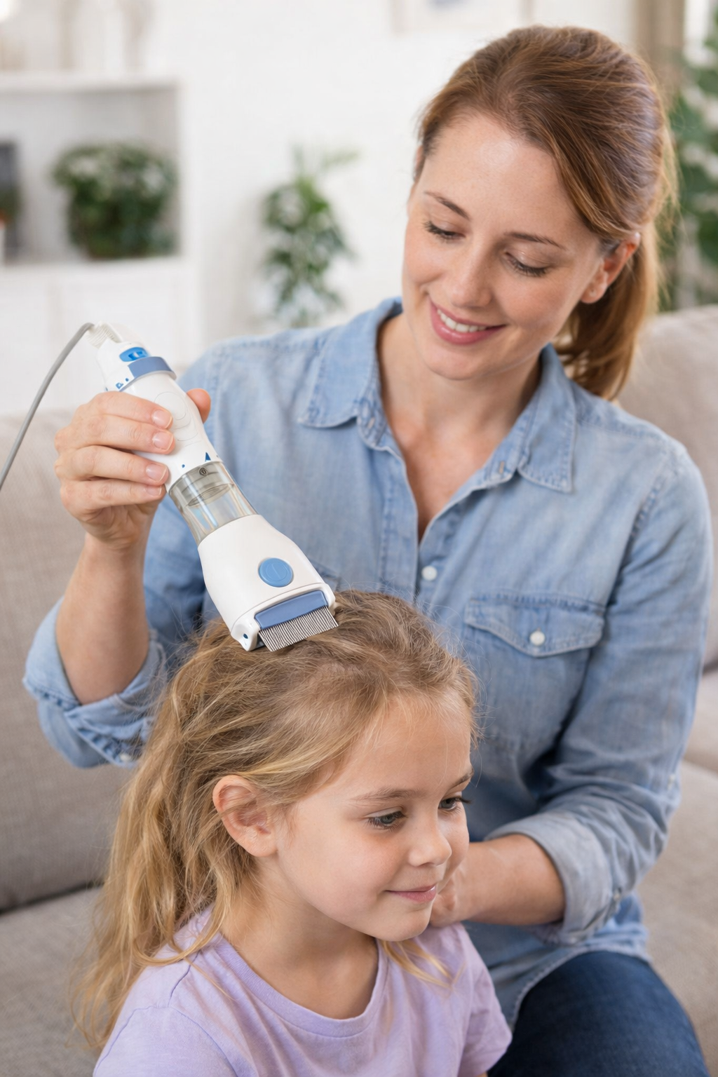 Cepillo aspirador antipiojos seguro para toda la familia