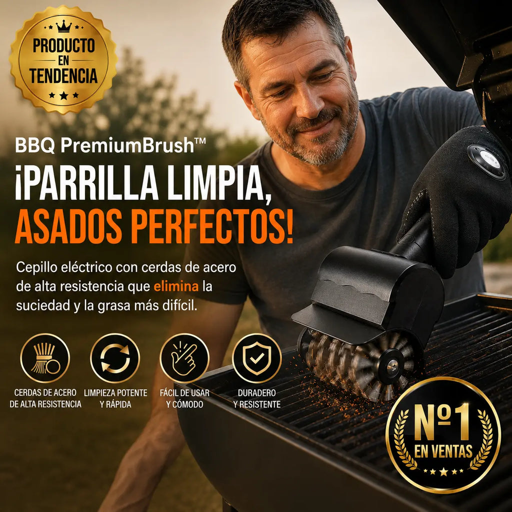 ⚡ BBQ PremiumBrush™ – Potencia Eléctrica para una Parrilla Más Limpia