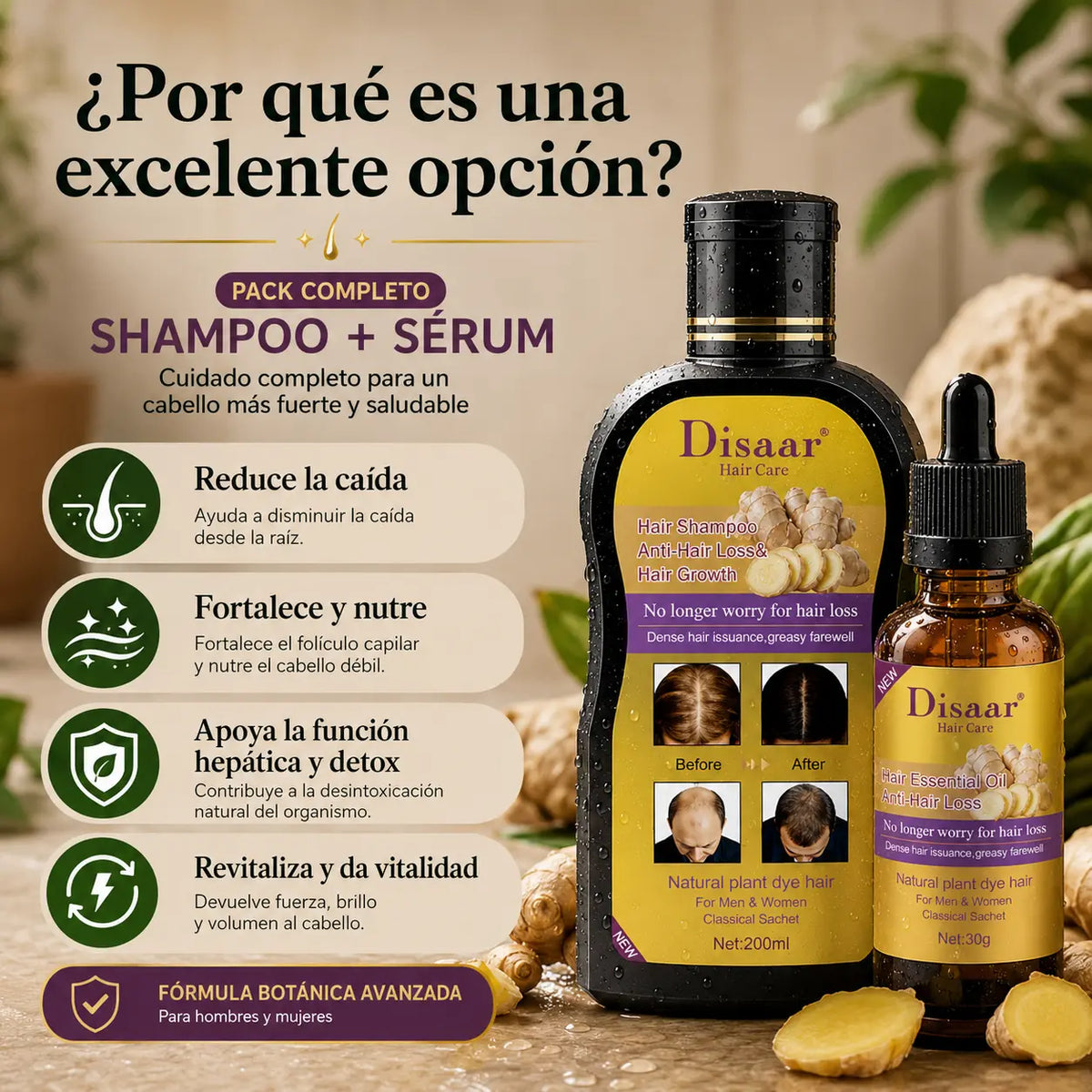 Disaar Anti HairLoss™ Shampoo + Sérum: el Dúo Perfecto para un Cabello más Fuerte