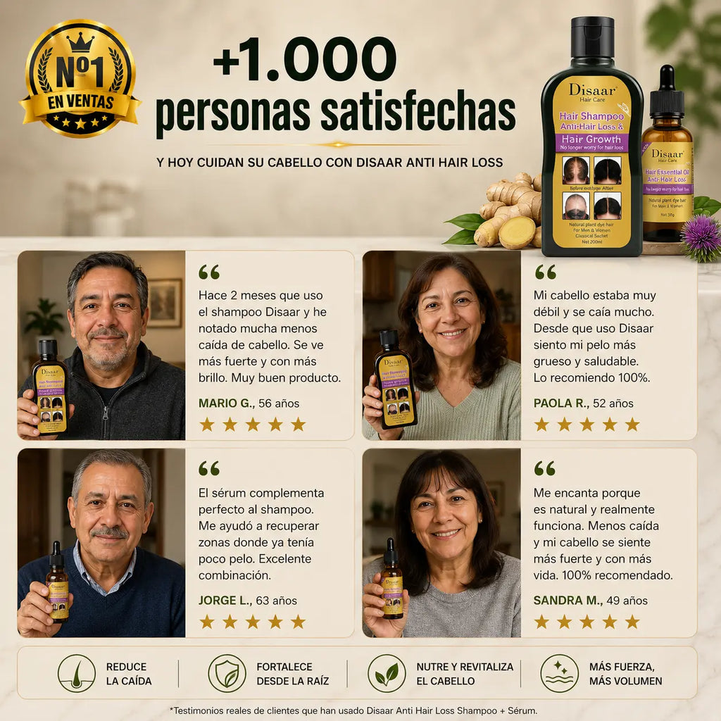 Disaar Anti HairLoss™ Shampoo + Sérum: el Dúo Perfecto para un Cabello más Fuerte