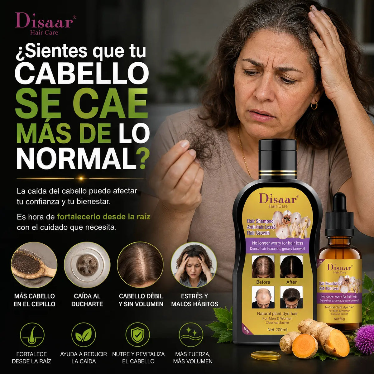 Disaar Anti HairLoss™ Shampoo + Sérum: el Dúo Perfecto para un Cabello más Fuerte
